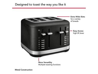KitchenAid 4 Slice Toaster in Cast Iron Black - KMT4109BK