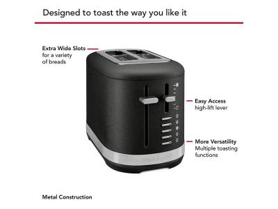KitchenAid 2 Slice Toaster in Cast Iron Black - KMT2109BK