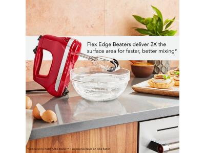 KitchenAid 6 Speed Hand Mixer with Flex Edge Beaters in Empire Red - KHM6118ER