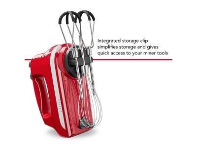 KitchenAid 6 Speed Hand Mixer with Flex Edge Beaters in Empire Red - KHM6118ER