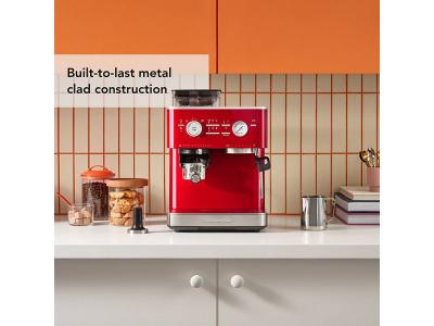 KitchenAid Semi Automatic Espresso Machine with Burr Grinder in Apple Red- KES6551CA
