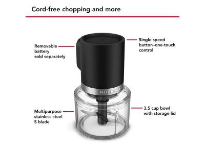KitchenAid Go Cordless Top Down Chopper - Battery Sold Separately - KTCR350BM
