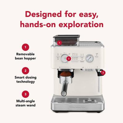 KitchenAid Semi Automatic Espresso Machine with Burr Grinder in Apple Red- KES6551PL