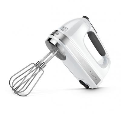4" KitchenAid 9-Speed Hand Mixer in White - KHM926WH