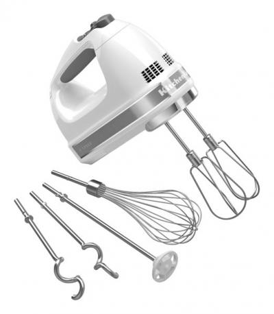 4" KitchenAid 9-Speed Hand Mixer in White - KHM926WH