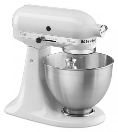 9" KitchenAid Classic Series 4.5 Quart Tilt-Head Stand Mixer - K45SSWH