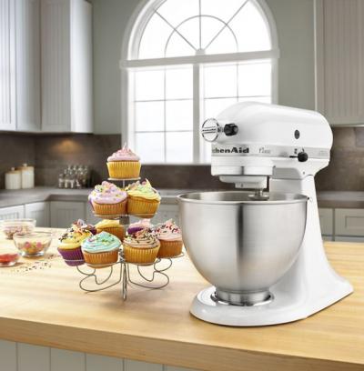 9" KitchenAid Classic Series 4.5 Quart Tilt-Head Stand Mixer - K45SSWH