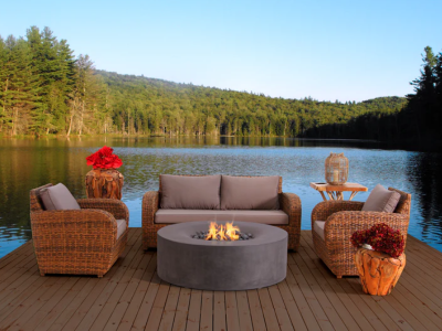 Pyromania Avalon Natural Gas Fire Table in Slate Grey - AV-SL-NG