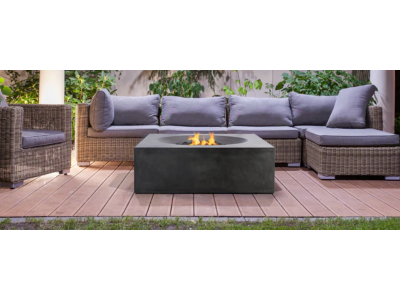 Pyromania Tao Liquid Propane Fire Table in Charcoal Grey - TA-CH-LP