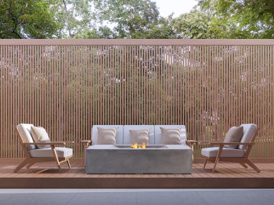 Pyromania Moderne Natural Gas Fire Table in Slate Grey - MO-SL-NG