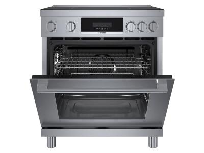30" Bosch 800 Series Industrial Style Induction Range in Stainless Steel - HIS8055C