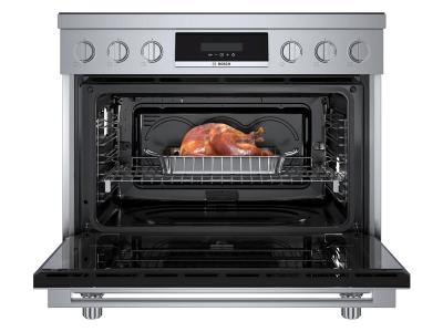 36" Bosch 800 Series Industrial Style Induction Range in Stainless Steel - HIS8655C