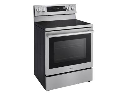 30" LG 6.3 Cu. Ft. Smart Wi-Fi Enabled ProBake Convection Electric Range with Air Fry & EasyClean - LREN6325XE