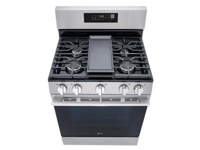 30" LG 6.3 Cu. Ft. Smart Wi-Fi Enabled Probake Convection Gas Range with Air Fry & EasyClean - LRGN6323Y