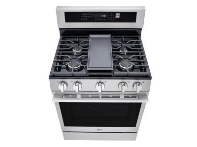 30" LG 6.3 Cu. Ft. Smart Wi-Fi Enabled Probake Convection Gas Range with Air Fry & EasyClean - LRGN6325X