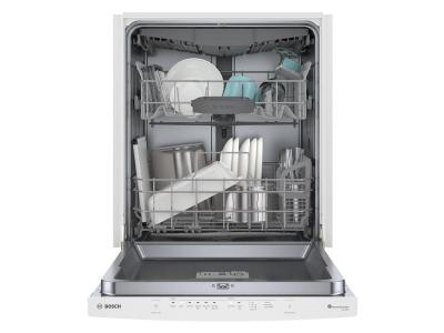 24" Bosch 300 Series 46 dBA Dishwasher with Standard 3rd Rack in White - SHS53CM2N