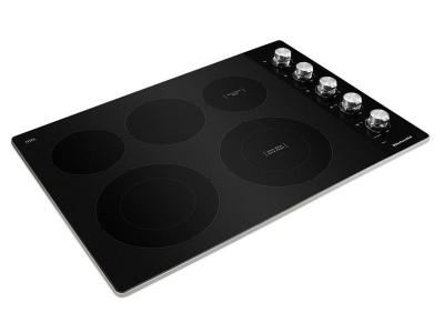 30" KitchenAid Electric Cooktop With 5 Elements And Knob Controls - KCES550HSS