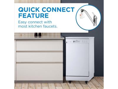18" Danby Portable Dishwasher with 4 Wash Cycles, Quick Wash in White - DDW1805EWP
