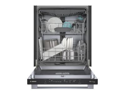 24" Bosch 100 Series Premium 46 dBA Dishwasher with Standard 3rd rack in Stainless Steel - SHX5AEM5N