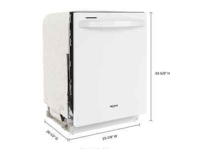 24" Whirlpool Large Capacity Dishwasher With Tall Top Rack In White - WDT740SALW
