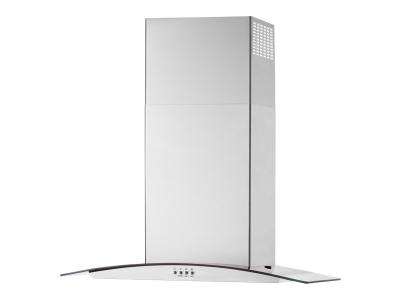 30" Whirlpool Curved Glass Wall Mount Range Hood In Stainless Steel - WVW51UC0LS