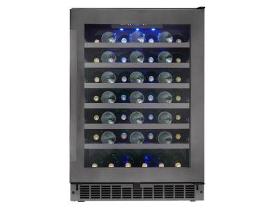 24" Silhouette Single Zone Wine Cellar in Black Stainless Steel  - SSWC056D1B-S