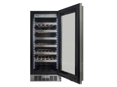 15" Silhouette Built-in Column 27 Bottles Wine Cooler - SPRWC031D1SS