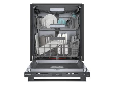 24" Bosch 800 Series Bar Handle 42 dBA Dishwasher in Black Stainless Steel - SHX78CM4N