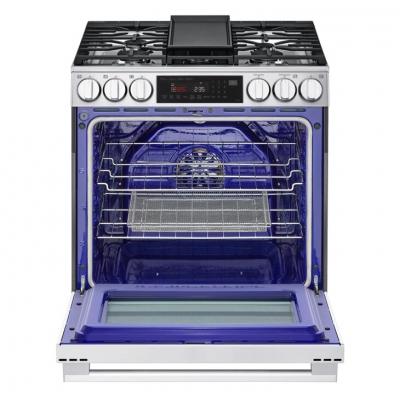 30" LG 6.3 Cu. Ft. Smart Gas Slide-In Range with ProBake Convection InstaView and Air Fry - LSGL6335X