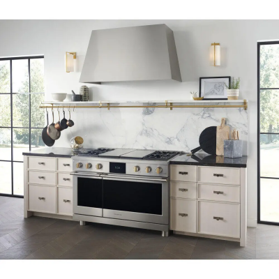 48" Monogram Custom Wall Mounted Stainless Steel Hood - ZVC48STSS