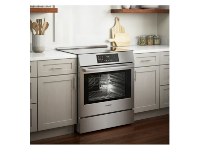 30" Bosch 800 Series Induction Slide-in Range in Stainless Steel - HII8057C