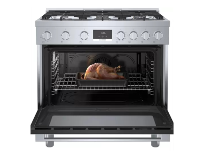 36" Bosch 800 Series Freestanding Gas Range With 6 Burners In Stainless Steel - HGS8655UC