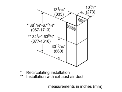 Bosch Pyramid Canopy Chimney Hood Duct Extension Accessory Kit - HCPEXT4UC