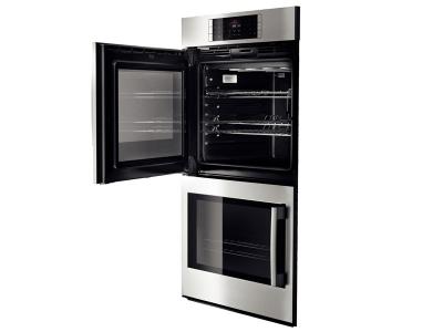 30" Bosch 4.6 Cu. Ft. Benchmark Series Double Wall Oven With Left Swing Door In Stainless Steel - HBLP651LUC