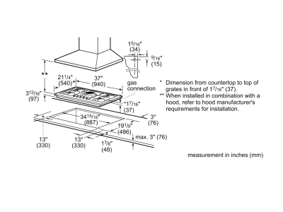 37" Bosch 800 Series Gas Cooktop With 5 Burner - NGM8646UC