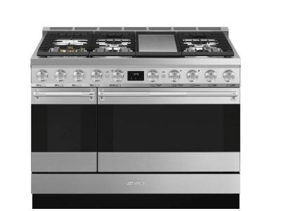 Smeg 48" Dual Fuel Range with Free-Standing Oven - SPR48UGMX
