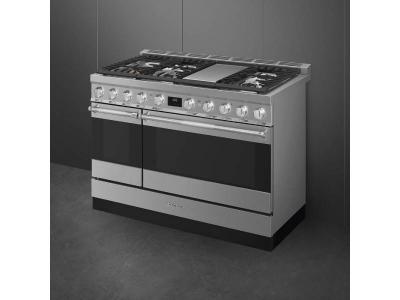 Smeg 48" Dual Fuel Range with Free-Standing Oven - SPR48UGMX