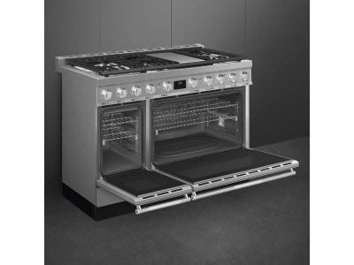 Smeg 48" Dual Fuel Range with Free-Standing Oven - SPR48UGMX
