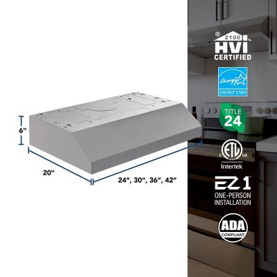 24" Broan Glacier Series Under Cabinet Range Hood in Stainless Steel - GLA1243SS