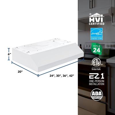 24" Broan Glacier Series Under Cabinet Range Hood in White - GLA1243WW