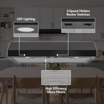 42" Broan Glacier Series Under Cabinet Range Hood in Black - GLA1423BL