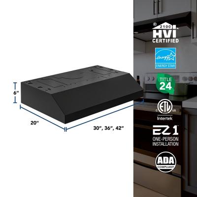 42" Broan Glacier Series Under Cabinet Range Hood in Black - GLA1423BL