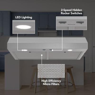 42" Broan Glacier Series Under Cabinet Range Hood in Stainless Steel - GLA1423SS