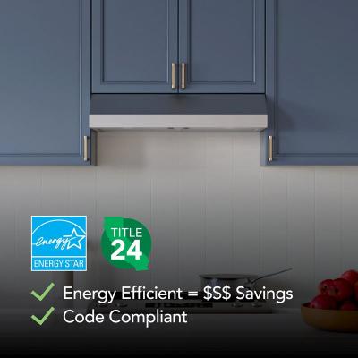 42" Broan Glacier Series Under Cabinet Range Hood in Stainless Steel - GLA1423SS