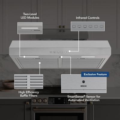 30" Broan Glacier Series Under Cabinet Range Hood in Stainless Steel - GLA3304SS