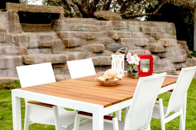 Fig & Cherry Powder Coated Aluminum Table - Palma Table