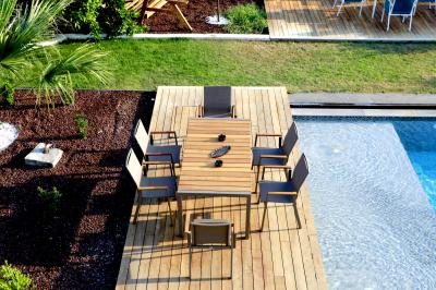 Fig & Cherry Powder Coated Aluminum Table - Palma Table