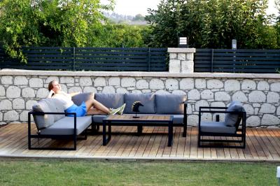 Fig & Cherry Modern Coffee Table with Aluminium Legs - Lewes Coffee Table