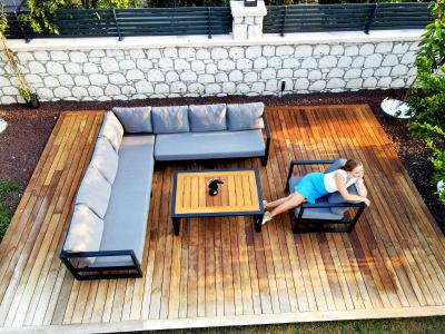 Fig & Cherry Modern Coffee Table with Aluminium Legs - Lewes Coffee Table