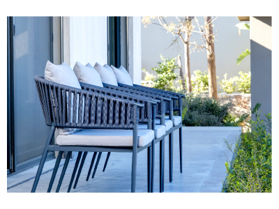 Fig & Cherry Modern Powder Coated Aluminum Frame Chair - Formo Chair